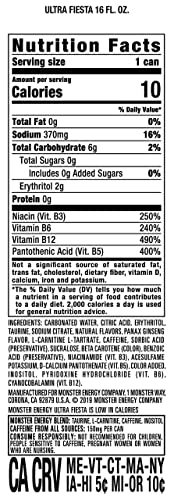 Monster Energy Ultra Fiesta (16oz/ 24Pk) 384 Fl Oz 384 Oz