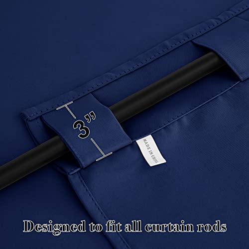 RYB HOME Navy Blue Curtains: Energy Saving Thermal Drapes