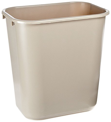 7-Gal Beige Desk Wastebasket