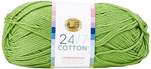 Lion Brand Yarn 24/7 Cotton Yarn-Grass: Soft & Durable