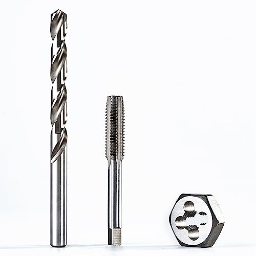 toolant 3/8 x 16 NC Tap and Die Set with 5/16\" Drill Bit Combo for Threading