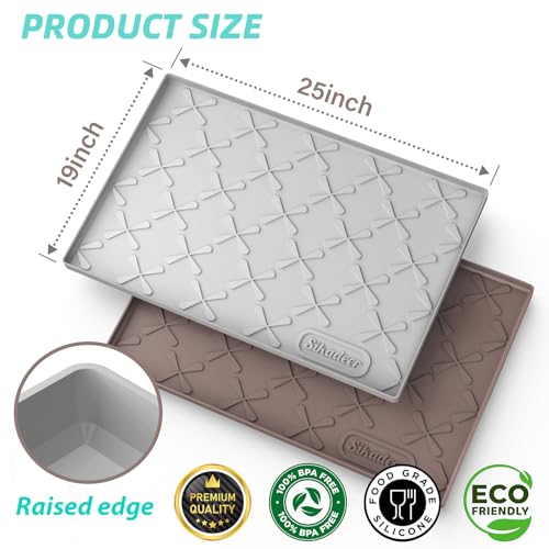 SIKADEER Under Sink Mat for Bathroom Waterproof 25\" x 19\" Silicone Under Sink Liner Bathroom Cabinet Shelf Protector Kitchen organizer Fit 27inch Standard Cabinet Mat Under Sink Organizer Drip Tray