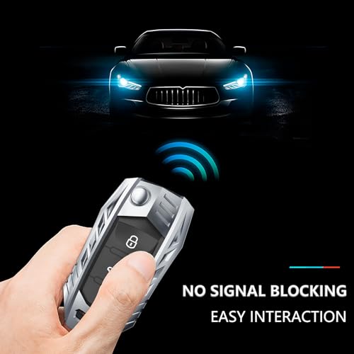 Ocezbiis for Volkswagen Key Fob Cover Keychain Zinc Alloy Protection Car Key Shell Case Compatible with VW Holder Smart Remote Keyless Keyshell Accessories(for VW Style A Silver)