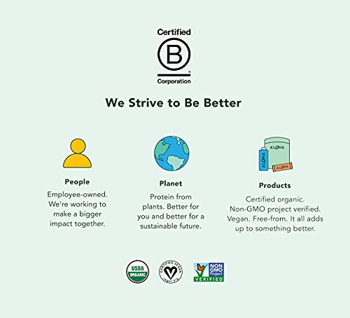 ALOHA Organic Plant Based Protein Bar Vanilla Almond Crunch Vegan 1.9 oz 12 Bars