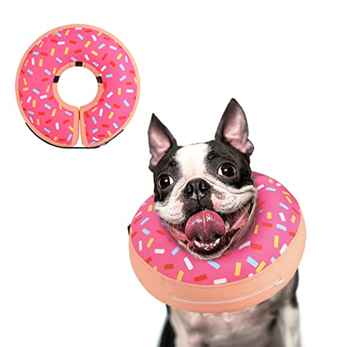 Supet Inflatable Dog Cone Collar for Large Medium Small Dogs Soft Cone Collar for Dogs Cats E Collar Dog Neck Donut Dog Cone Alternative After Surgery