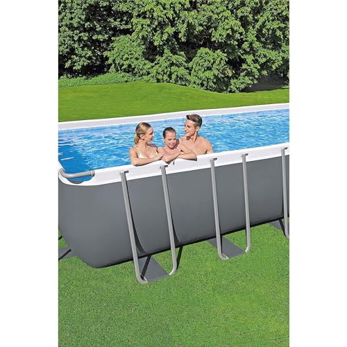 Bestway 31'4\" x 16' x 52\" Power Steel Rectangular Above Ground Pool Set