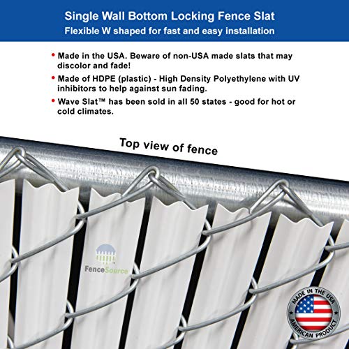 Wave Slat for Chain Link Fence (4 feet White)