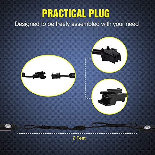 Nilight - TR-08 8PCS 24 LED Rock Light for Cargo Truck Pickup Bed Off Road Under Car Side Marker LED Rock Lighting Kit W/Switch White