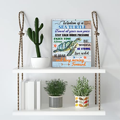 Sea Turtle Decor Inspirational Turtle Decor for Office Bedroom Living Room Home Art Sea Turtle Decor Gifts for Turtle Lovers Gift Ideas for Friends Wall Art Wooden Hanging Sign 10x8 Inch.