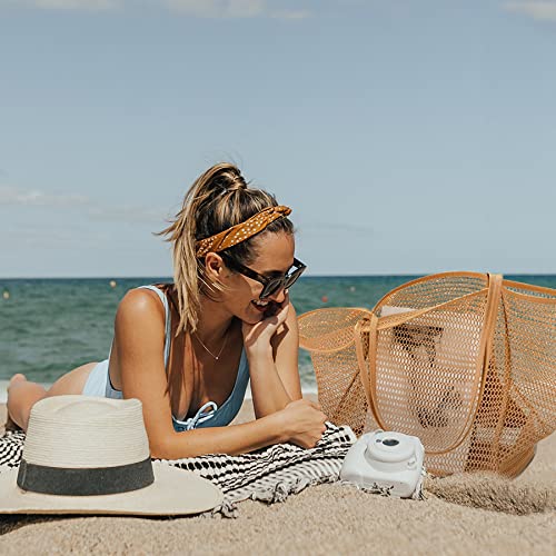 KALIDI Beach Mesh Tote Bag Casual Tote Grocery Bag Hobo Women Foldable MAX 23L Shoulder Bag For Beach Picnic Vacation