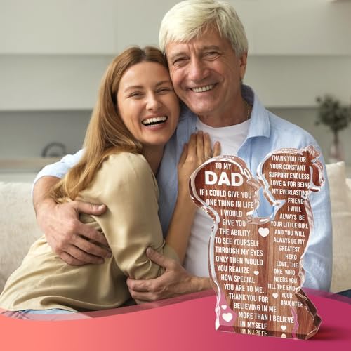 Unique Christmas Gift for Dad from Daughter 2024 Stocking Stuffers for New Dad Best Dad Ever Girl Dad gifts First Time Dad Gifts Birthday Present Ideas for Father Daddy - Desk Decor Acrylic Sign