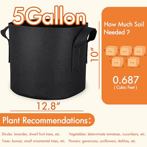 Gardzen Grow Bags (10x5Gallons)