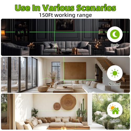 Laser Level 360 Self Leveling Huepar Box-1G 150 feet Lazer Level Outdoor Green Cross Line with Pulse Mode 150° Vertical Selectable Laser Lines 360° Magnetic Base and Battery Included