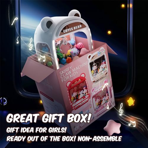 Skirfy Claw Machines for Kids Unicorns Toys for Girls Age 6+ Arcade Games Mini Vending Machine with Squishy Fidget Toys Candy Machine Candy Dispenser Machine Claw Game Machine Thanksgiving Gifts