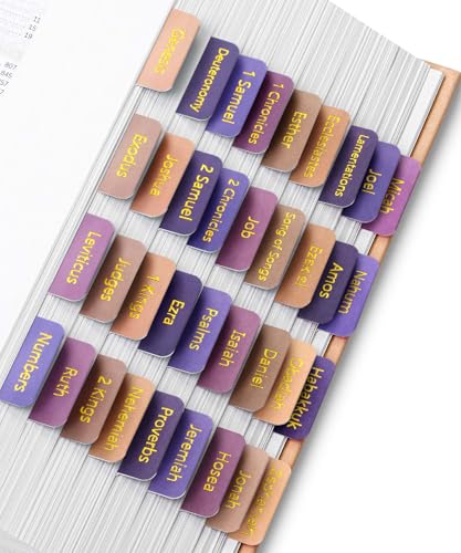 Mr. Pen- Bible Tabs 75 Tabs Lavender Fields Gold Foil Lettering Laminated Bible Tabs for Women and Men Bible Tabs for Study Bible Index Tabs Bible Book Tabs Bible Labels Tabs