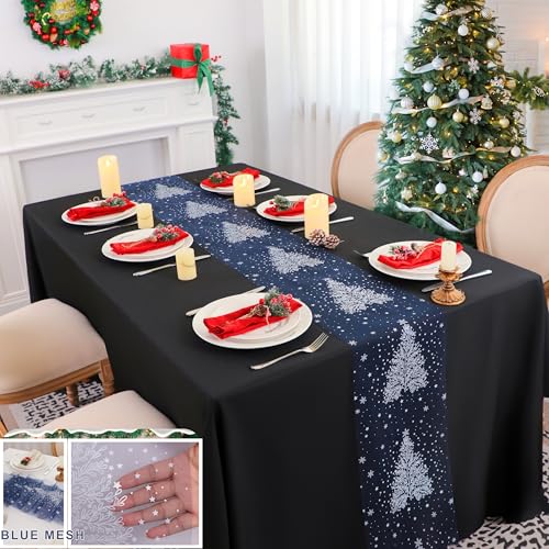 Snowkingdom Blue Christmas Table Runner 58% Off