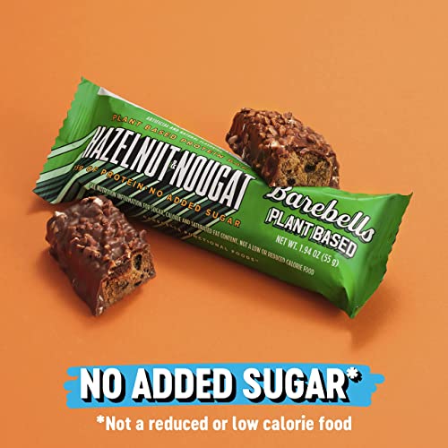 Barebells Vegan Protein Bars Hazelnut & Nougat - 12 Count Pack of 2 - Plant Based Protein Bar with 15g of High Protein - Chocolate Protein Snacks with 1g of Total Sugars - On The Go Breakfast Bars