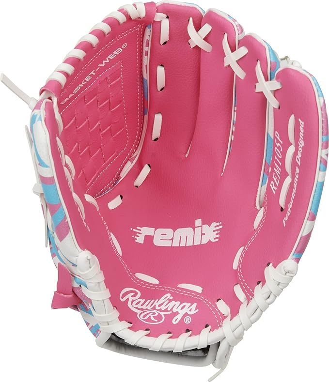 Rawlings 9\" Remix T-Ball & Youth Baseball Glove (Pink) - Left Hand Throw