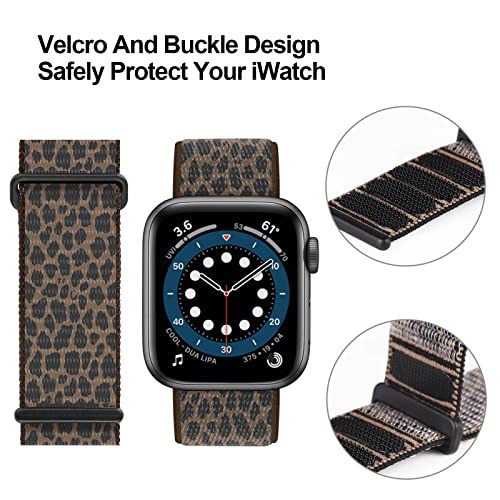 Sport Loop Nylon Band Compatible with Apple Watch Band 38/40/41/42/44/45/46/49mm Ultra 2 iWatch Series 10-1 Strap 42mm for Series 3/44/45/46/49mm Fit for iPhone Watch Band Women Men Stretchy