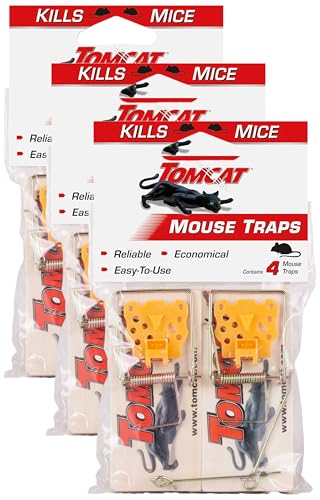 Tomcat Mouse Traps (Wooden) 4 Traps (Pack of 3)