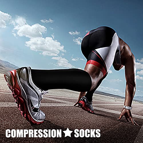 CHARMKING Compression Socks for Women & Men Circulation (3 Pairs) 15-20 mmHg is Best Athletic for Running Flight Travel Support Cycling Pregnant - Boost Performance Durability (S/M Multi 53)
