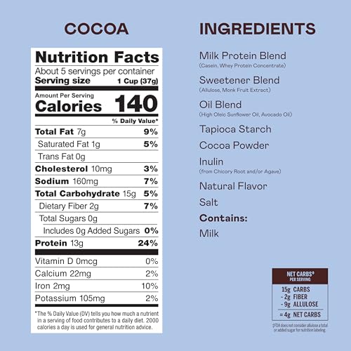 Magic Spoon Cereal Cocoa 4-Pack of Cereal and Spoon - Keto & Low Carb Lifestyles Gluten & Grain Free High Protein 0g Sugar