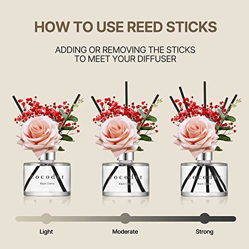 COCODOR Rose Flower Reed Diffuser/Rose Perfume/6.7oz(200ml)/1 Pack/ Reed Diffuser Set Oil & Reed Diffuser Sticks Home Decor & Office Decor Fragrance and Gifts