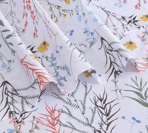 Ruvanti 100% Cotton Sheets for TwinxL Size Bed - Crispy Cooling Percale Sheets - Breathable & Durable TwinxL Sheet Set - 16'' Deep Pocket Sheets - Aroma - 3pcs