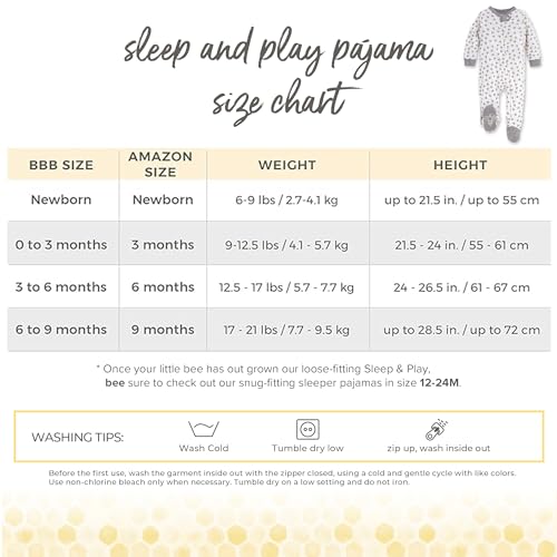 Burt's Bees Baby - Unisex Sleep & Play Organic Pajamas NB - 9M One-Piece Zip Up Footed PJ Jumpsuit