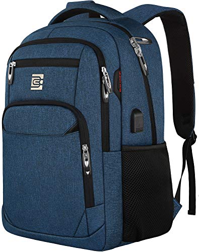 Laptop Backpack Business Travel Anti Theft Slim Durable Laptops Backpack with USB Charging Port Water Resistant College School Computer Bag for Women & Men Fits 15.6 Inch Laptop and Notebook - Blue