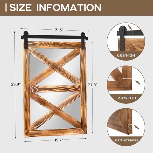 COGOOD Farmhouse Barn Door Mirror - Rustic Elegance for Your Home