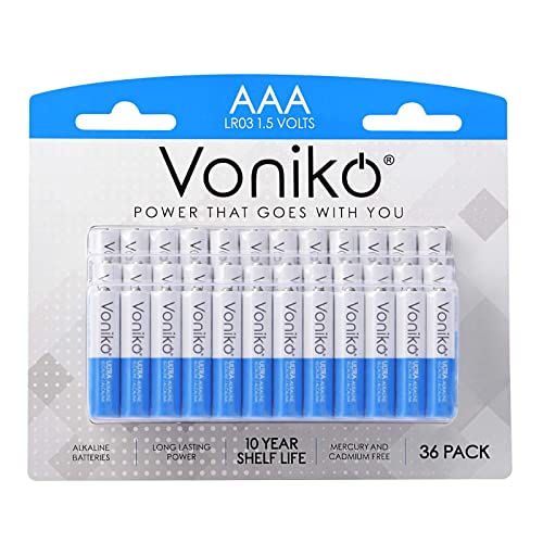 Voniko - Premium Grade AAA Batteries - 36 Pack - Alkaline Triple A Battery - Ultra Long-Lasting Leakproof 1.5v Batteries - 10-Year Shelf Life