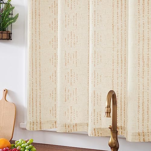 Jinchan Boho Kitchen Curtain: 50"W x 36"L Light Filtering Panel