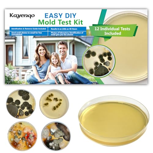 Mold Test Kit for Home - 12 Simple Detection Tests Test HVAC System Home Surfaces & Indoor Air Quality Testing Kits DIY Mold Detector at Home includes Detailed Mold Identification Guide air tester