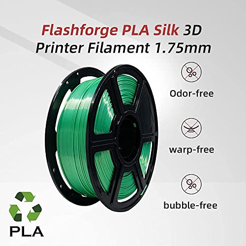FLASHFORGE Silk PLA Filament 1.75mm 3D Printer Filament 1kg (2.2lbs) Spool Smooth and Silky Texture 3D Printing Filament Dimensional Accuracy +/- 0.02mm