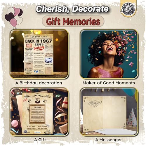 57th Birthday Card for Women Men - Back In 1967 Newspaper - 57th Happy BIRTHDAY card - 57th birthday gift for Her Him - JUMBO A4 size - 57th birthday decorations Dad Mom - Best gifts for 57 year old