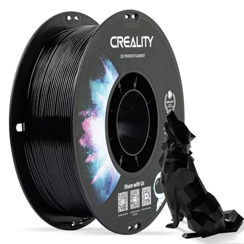 Official Creality PETG 3D Printer Filament 1.75mm 1KG (2.2lbs) High Precision Strong Toughness Odorless Better Flow Moistureproof 3D Printing Ender Filament (Black)