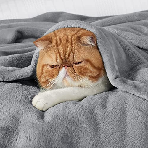 Bedsure Fleece Blanket Queen Grey Soft