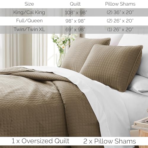 Southshore Fine Living Inc. King Size Taupe Quilt Bedding Set