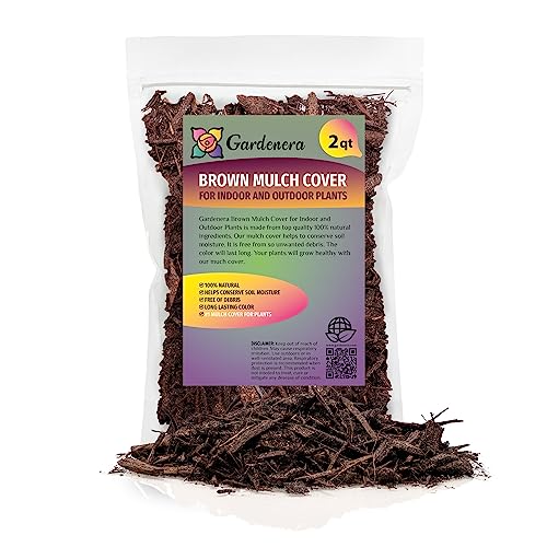 Organic Brown Mulch by Gardenera - Enhance Soil Health and Plant Vitality - 2 QUARTS MAIN-BROWN-MULCH-2QT