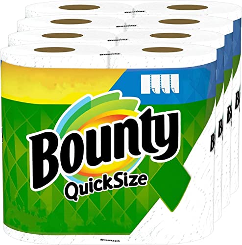 Bounty Quick Size Paper Towels White 4 Packs Of 2 Family Rolls = 8 Family Rolls