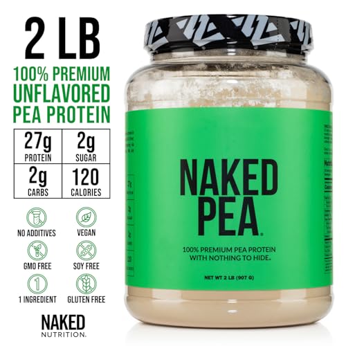 Naked Pea - 2LB 100% Pea Protein Powder from North American Farms - Unflavored Vegan Pea Protein Isolate - Plant Protein Powder Easy to Digest - 30 Servings