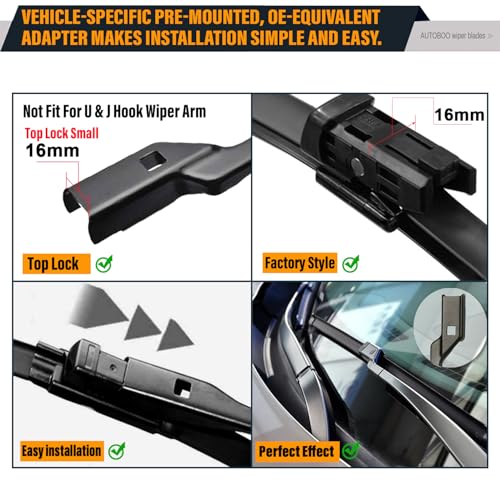 3 Wipers Replacement for Audi Q5 2018 2019 2020 2021 2022 2023 Windshield Wiper Blades with Rear 24\"+20\"+15inch