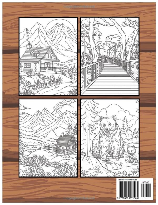 Woodland Retreat: 100 Pages of Tranquil Forest Hideaways Whimsical Creatures Serene Nature Scenes & Serenity for Mindful Coloring | Adult Coloring Book for Stress Relief & Relaxation